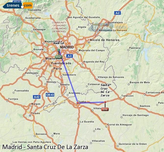 Ampliar mapa Trenes Madrid Santa Cruz De La Zarza