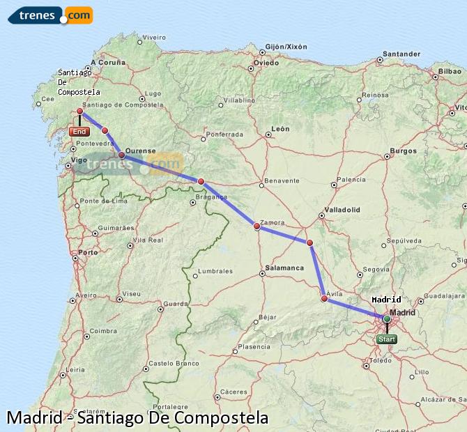 Train Madrid to Santiago de Compostela