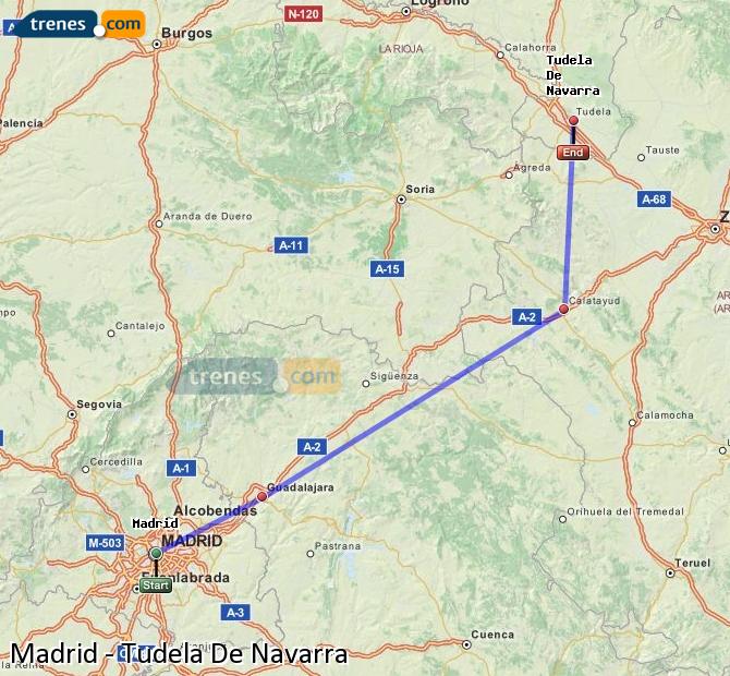 Ampliar mapa Trenes Madrid Tudela De Navarra