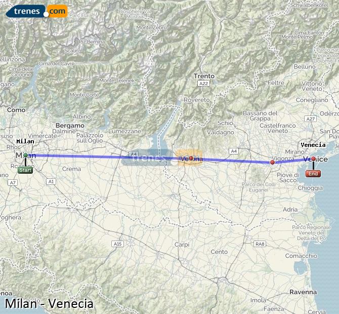 Treno Milano (Milán) Venezia (Venecia)