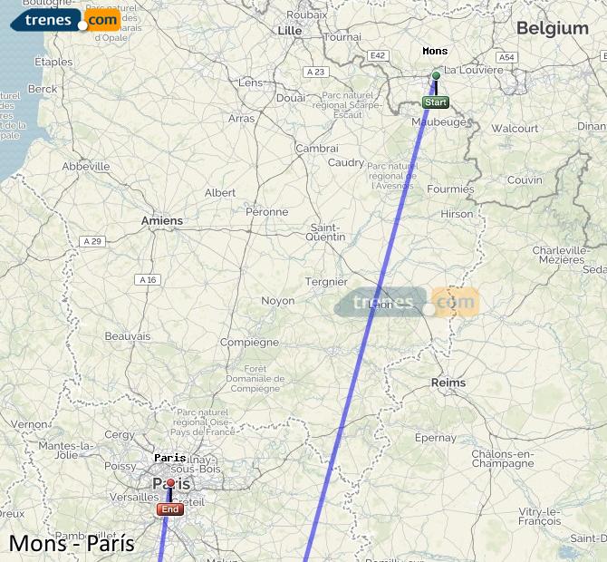Train Mons to Paris