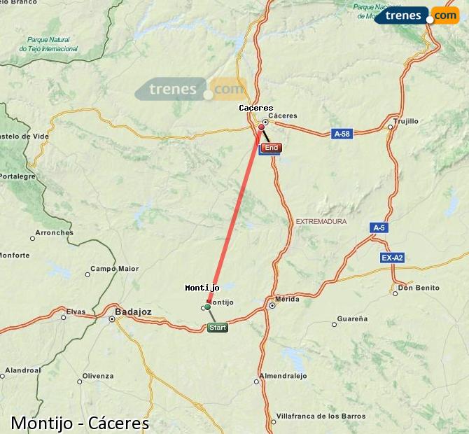 Ampliar mapa Trenes Montijo Cáceres