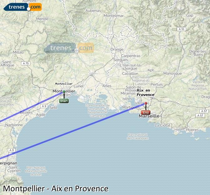 Distance Montpellier Aix En Provence  plscale