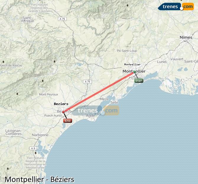 Train Montpellier St-Roch to Béziers