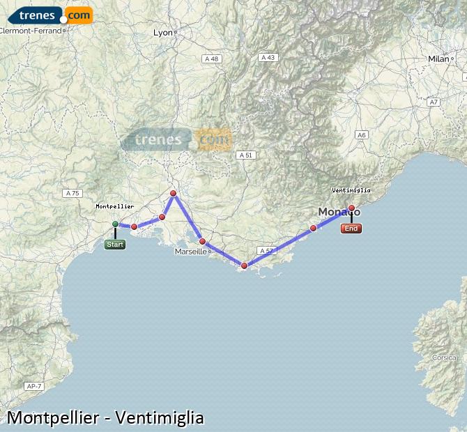 Train Montpellier Ventimiglia