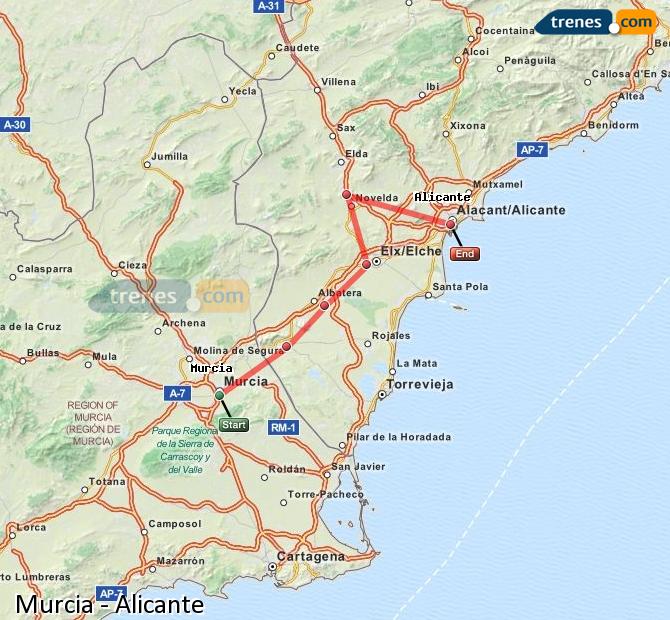 Train Murcia to Alicante / Alacant