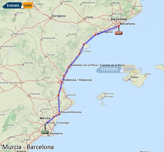 Train Murcia to Barcelona