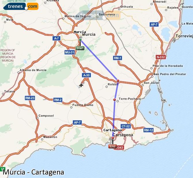 Train Murcia to Cartagena