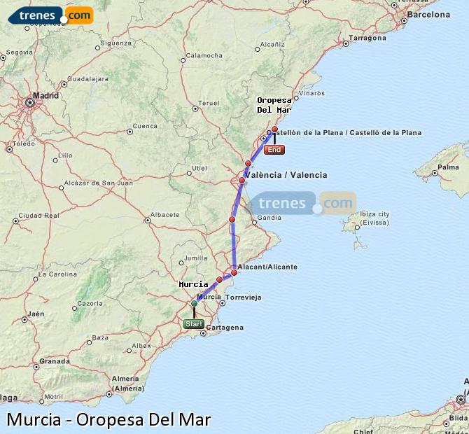 Tren Murcia Orpesa (Oropesa del Mar)