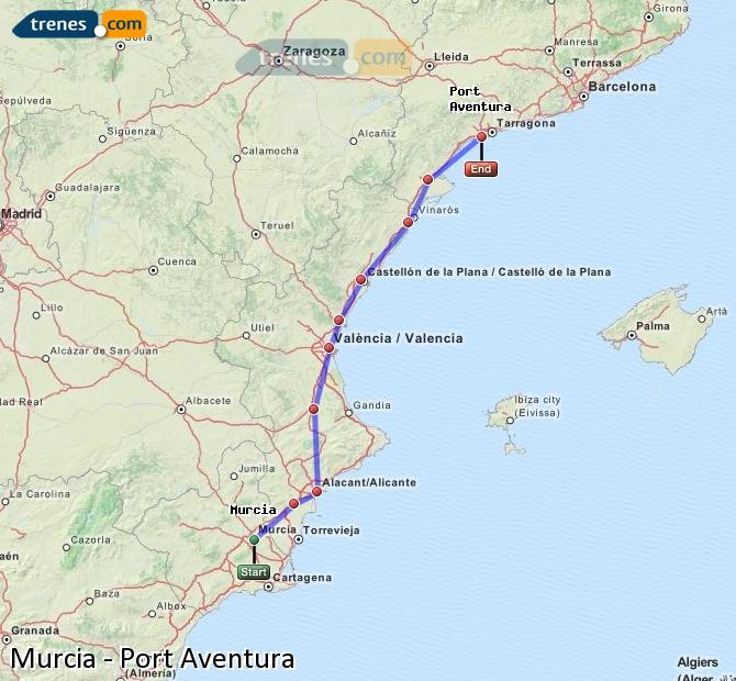 Tren Murcia Salou - Port Aventura