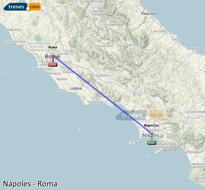 ¿Cuánto se hace en tren de Nápoles a Roma