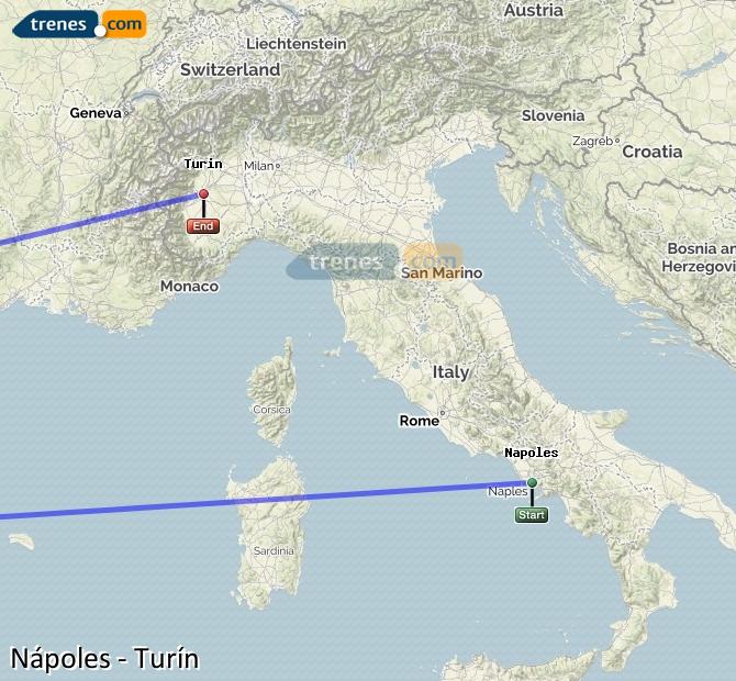 Treno Napoli (Nápoles) Torino (Turín)