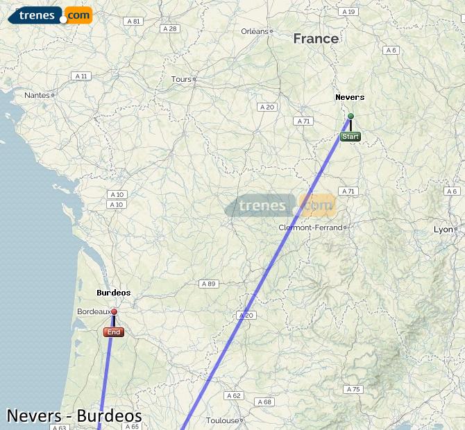 Train Nevers Bordeaux (Burdeos)