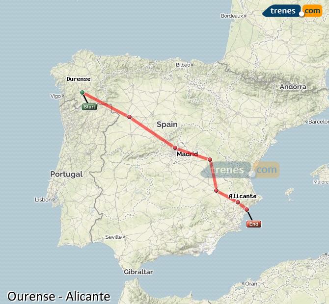 Tren Ourense (Orense) Alicante / Alacant