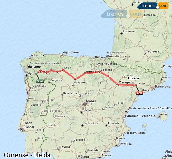Tren Ourense (Orense) Lleida (Lérida)