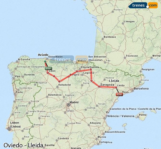 Tren Oviedo Lleida (Lérida)