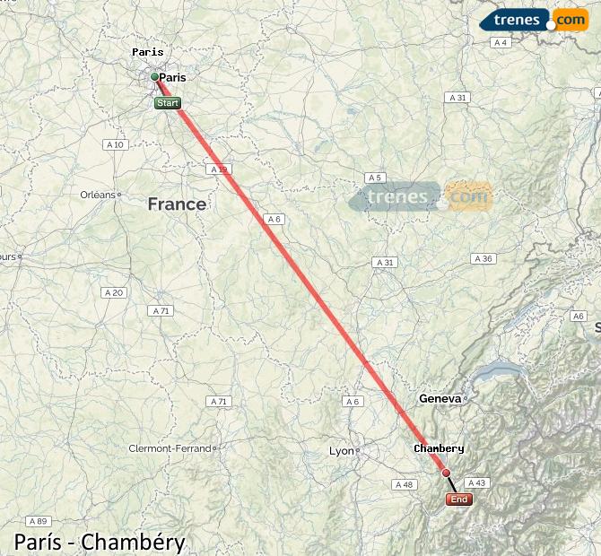 Train Paris to Chambéry Challes-les-Eaux