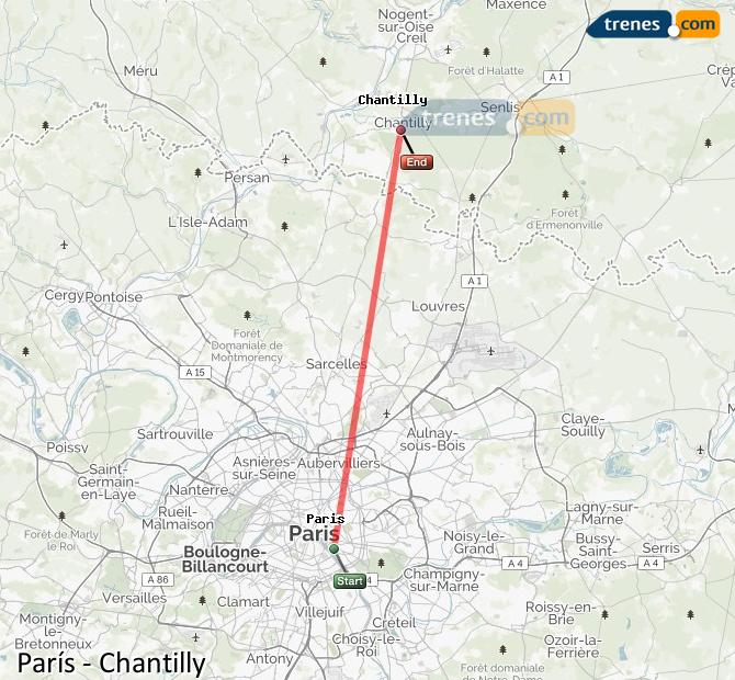Ampliar mapa Trenes París Chantilly