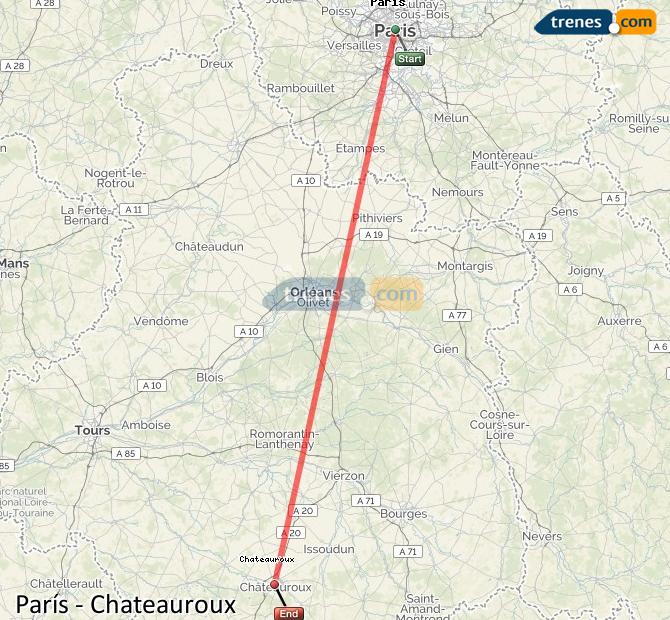 Train Paris to Châteauroux