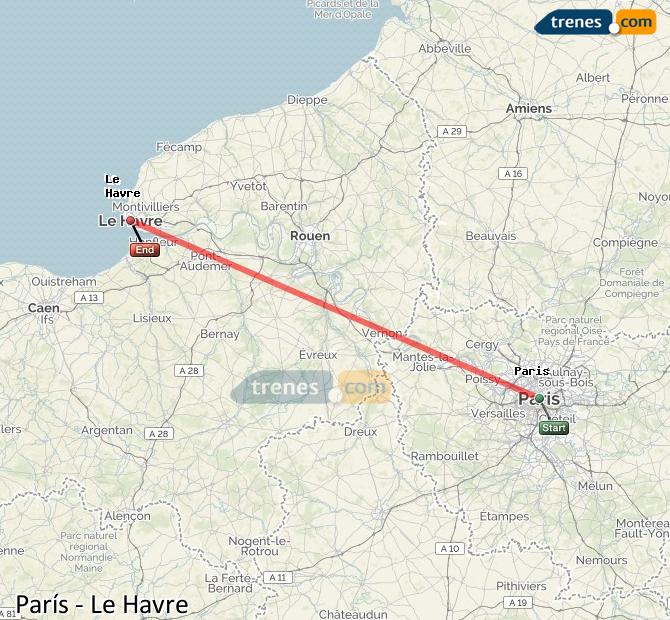 Train Paris to Le Havre (El Havre)