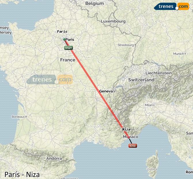 Train Paris to Nice (Niza)