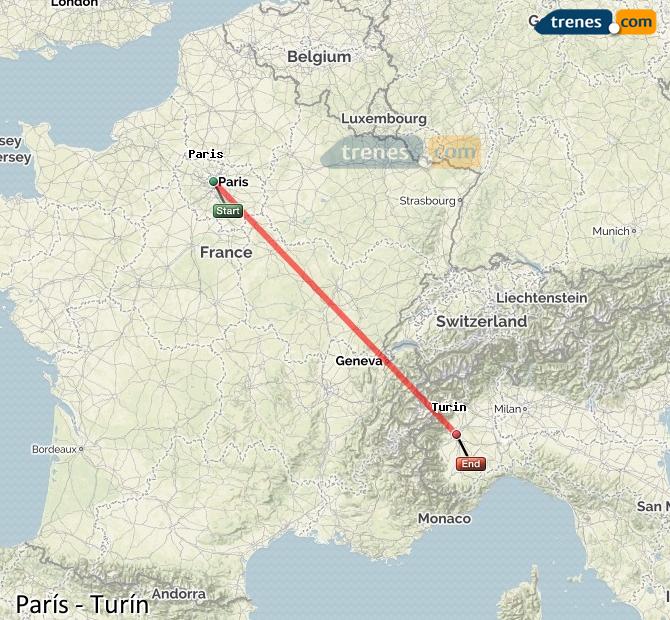 Train Paris to Torino (Turín)