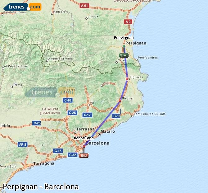 Train Perpignan to Barcelona