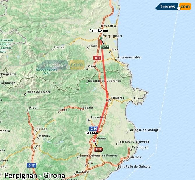 Train Perpignan to Girona (Gerona)