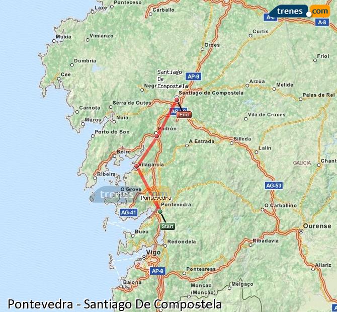 Train Pontevedra to Santiago de Compostela