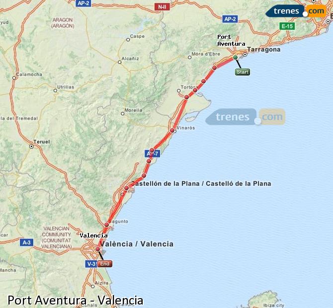 Tren Salou - Port Aventura Valencia