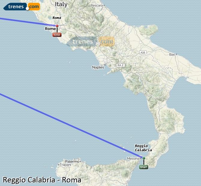 Ampliar mapa Trenes Reggio Calabria Roma