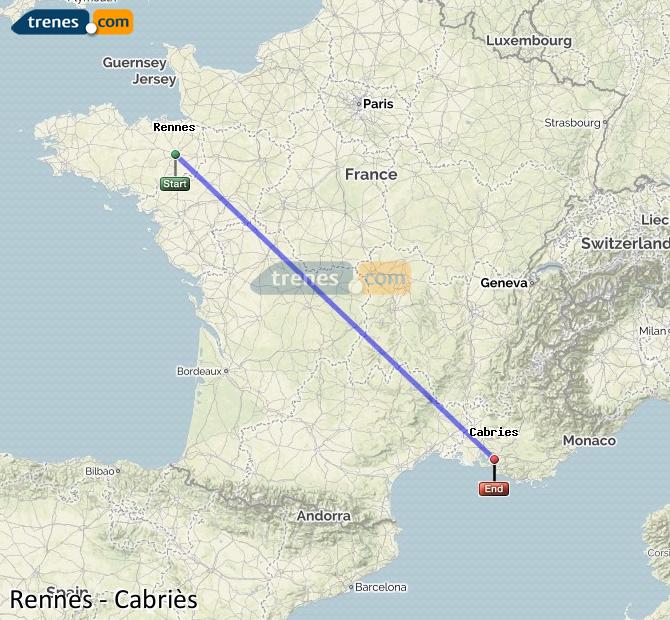 Train Rennes Aix en Provence - Cabries Tgv