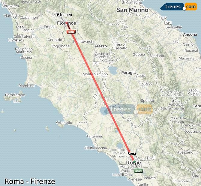 Karte vergrößern Züge Rom Florenz