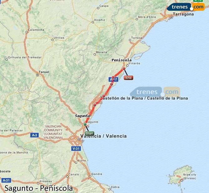 Tren Sagunt (Sagunto) Benicarló-Peñiscola