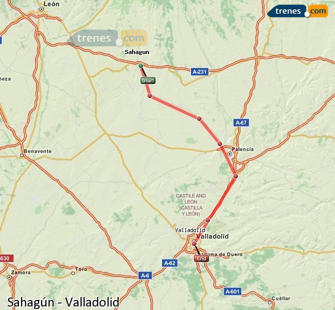 Tren Sahagún Valladolid