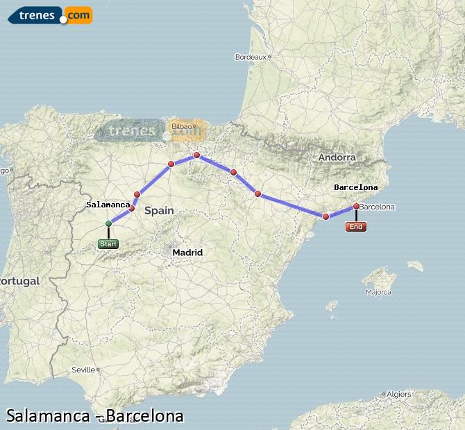 Train Salamanca to Barcelona