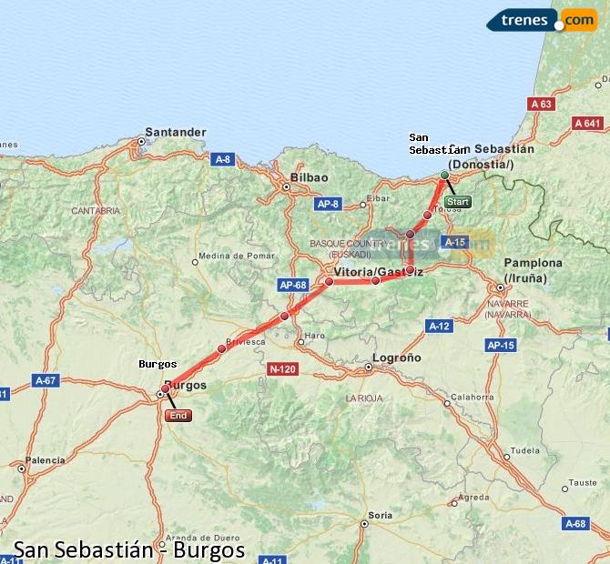 Tren San Sebastián-Donostia Burgos-Rosa de Lima