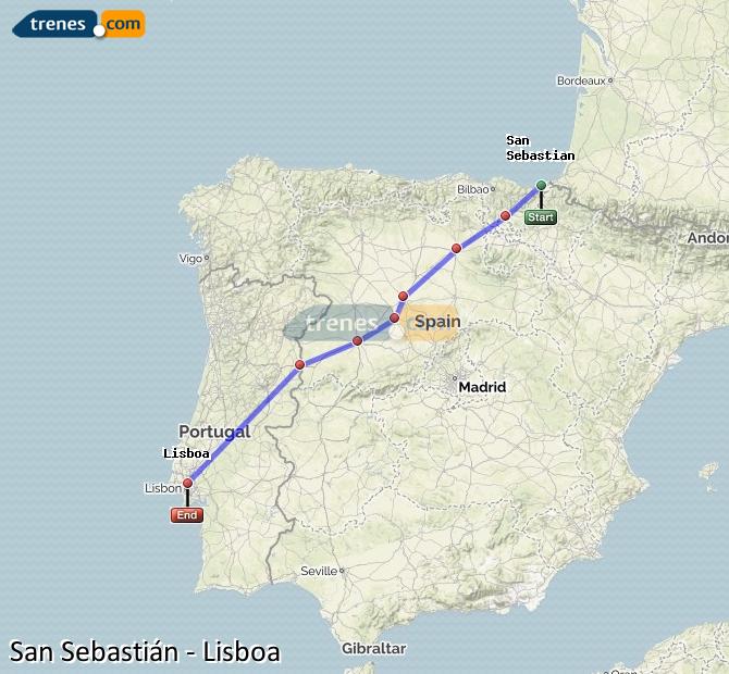 Tren San Sebastián-Donostia Lisboa Oriente