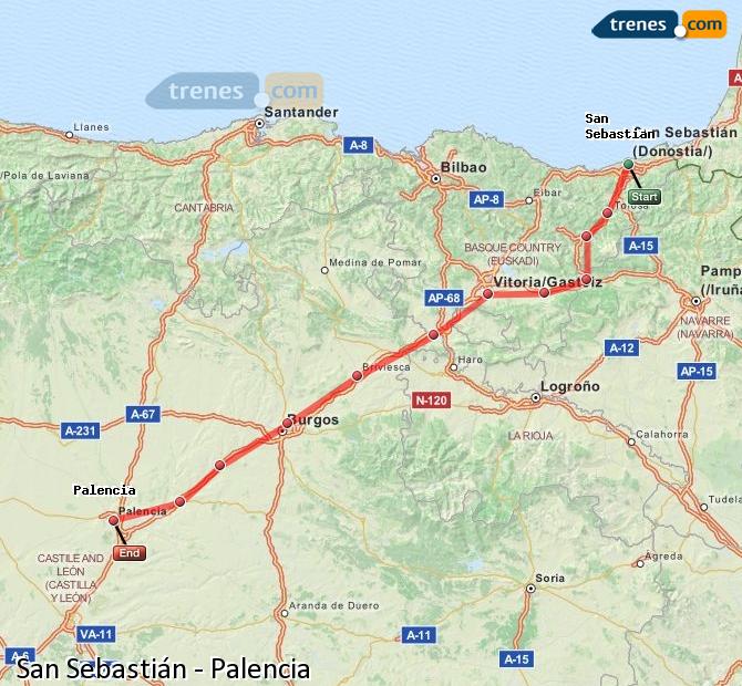 Tren San Sebastián-Donostia Palencia