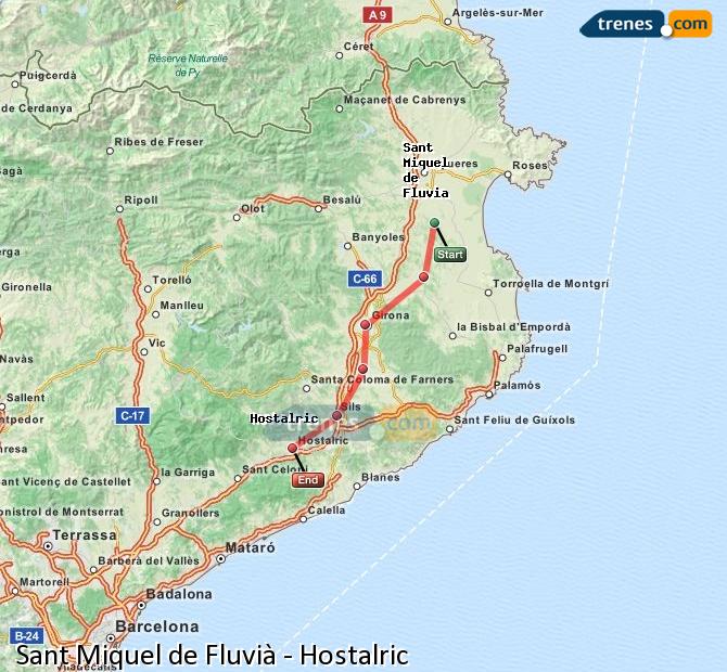 Cheap Sant Miquel de Fluvià to Hostalric trains, tickets from 3,70 ...