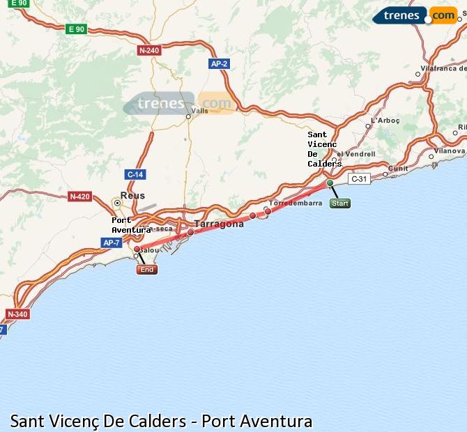 Tren Sant Vicenç de Calders (San Vicente) Salou - Port Aventura