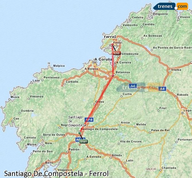 Tren Santiago de Compostela Ferrol