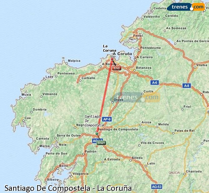 Tren Santiago de Compostela La Coruña / A Coruña