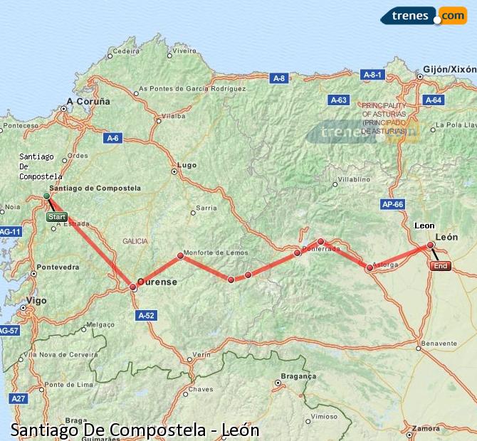 Tren Santiago de Compostela León