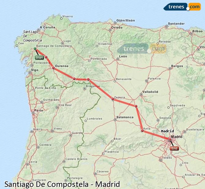 Train Santiago de Compostela to Madrid