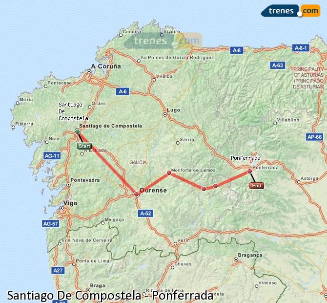 Tren Santiago de Compostela Ponferrada