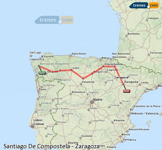 Tren Santiago de Compostela Zaragoza