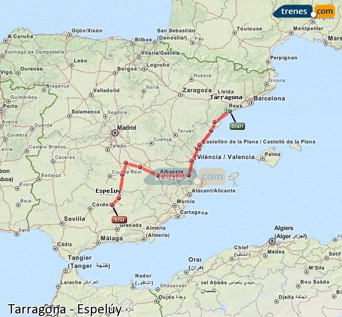 Trenes Tarragona Espelúy baratos, billetes desde 59,90 €