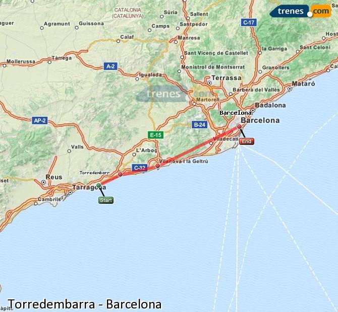 Train Torredembarra to Barcelona