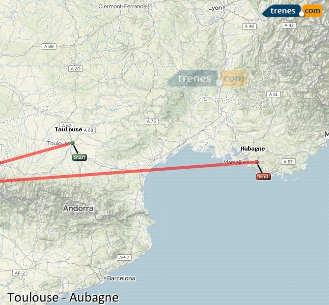 Train Toulouse (Tolosa) Aubagne